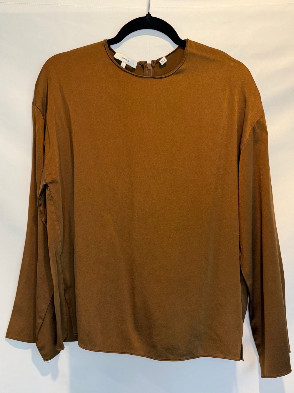 VINCE. Women’s Brown 100% Silk Tunic Top